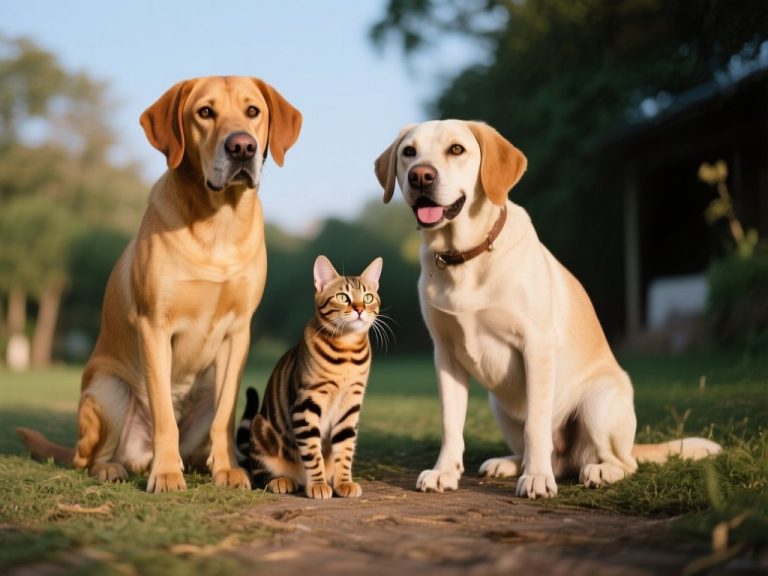 editorial hero image representing: do bengal cats get along with dogs, wide shot, natural lighting, high detail