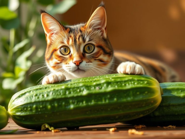 editorial hero image representing: Why Are Cats Scared of Cucumbers?, wide shot, natural lighting, high detail
